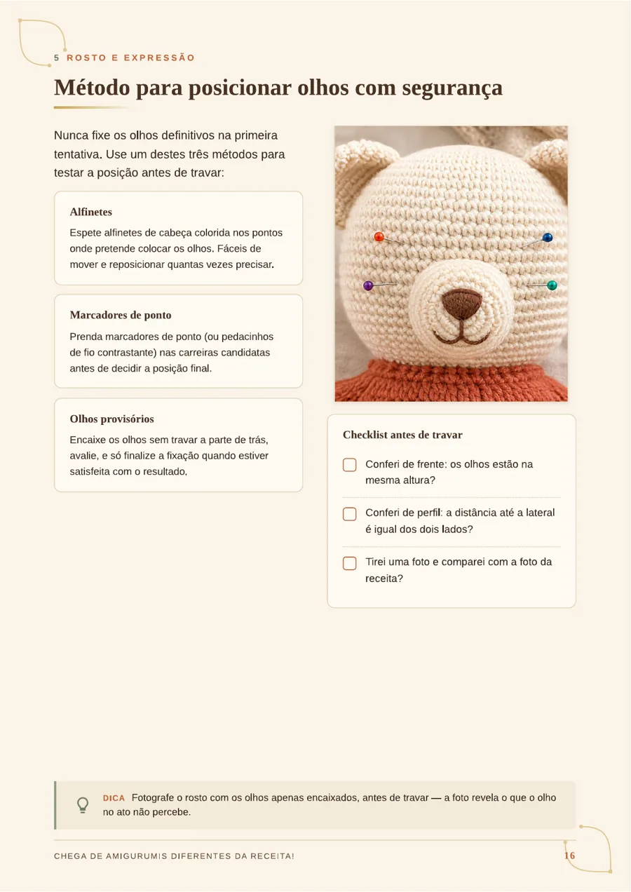 Página do material: posicionar olhos com segurança